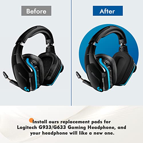 Yizhet 1 Paar Ersatz Ohrpolster Kompatibel mit Logitech G933 Logitech G633 Gaming Headset (Schwarz) Bild 5