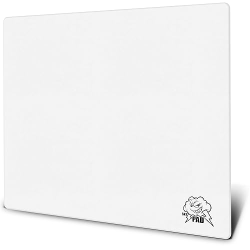 SkyPAD Glass 3.0 XL Gaming Mauspad mit Cloud Logo | Professionelle Große Mausmatte | 400 x 500 mm | Weiß | Spezielle Glasoberfläche mit Verbesserter Präzision Und Geschwindigkeit Bild 1