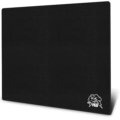 SkyPAD Glass 3.0 XL Gaming Mauspad mit Cloud Logo | Professionelle Große Mausmatte | 400 x 500 mm | Schwarz | Spezielle Glasoberfläche mit Verbesserter Präzision Und Geschwindigkeit Bild 1