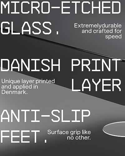 SkyPAD Glass 3.0 XL Gaming Mauspad mit Cloud Logo | Professionelle Große Mausmatte | 400 x 500 mm | Schwarz | Spezielle Glasoberfläche mit Verbesserter Präzision Und Geschwindigkeit Bild 5