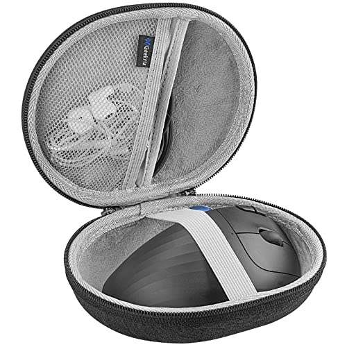 Geekria UltraShell Maushülle Kompatibel mit Logitech M575/G502/G604/G603/G600/G703/G403/G PRO Maus, Hartschalen-Reisetragetasche mit Kabelaufbewahrung für kabellose Gaming-Büromaus (Grau) Bild 2