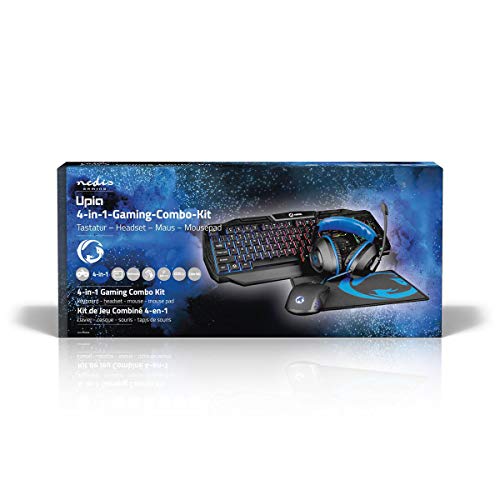 NEDIS Gaming Combo Kit | 4-in-1 | Tastatur, Headset, Maus und Mauspad | Blau/Schwarz | QWERTZ | DE-Layout Bild 3