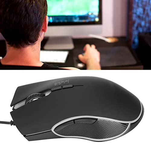 Gaming-Maus, Tragbare Ergonomische Kabelgebundene Maus mit USB-Kabel, 4 Farben Hintergrundbeleuchtung Geräuschlose Computermaus für Laptop Desktop PC Notebook, Plug and Play(Schwarz) Bild 6