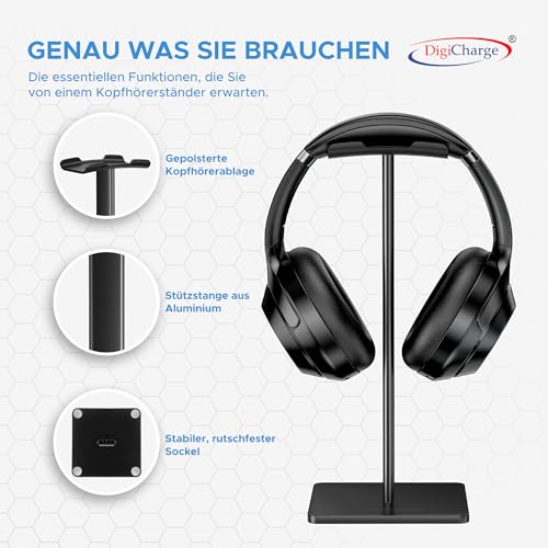 DigiCharge Kopfhörer Ständer Gaming Headset Pult Ständer Halter für SteelSeries Arctis Prime 9X 7+ 7P+ 7X Logitech Turtle Beach Gaming-Headset Sony JBL Marshall Kopfhörerständer Bild 5