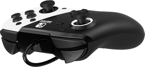 PDP Gaming Faceoff Deluxe+ verkabelt Switch Pro Controller - Schwarz and weiß - Offiziell Lizenziert durch Nintendo - Customizable buttons and paddles - Ergonomic Controllers Bild 4
