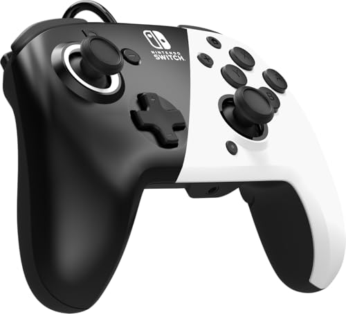 PDP Gaming Faceoff Deluxe+ verkabelt Switch Pro Controller - Schwarz and weiß - Offiziell Lizenziert durch Nintendo - Customizable buttons and paddles - Ergonomic Controllers Bild 7
