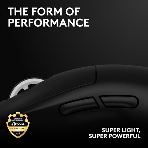 Logitech G PRO X SUPERLIGHT 2 LIGHTSPEED Kabellose Gaming-Maus, leicht, LIGHTFORCE Hybrid Switches, Hero 2 Sensor, 32.000 DPI, 5 programmierbare Tasten, USB-C-Laden, PC & Mac - Schwarz Bild 2