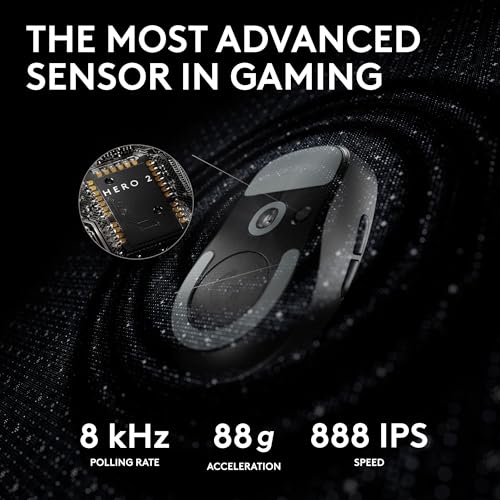 Logitech G PRO X SUPERLIGHT 2 LIGHTSPEED Kabellose Gaming-Maus, leicht, LIGHTFORCE Hybrid Switches, Hero 2 Sensor, 32.000 DPI, 5 programmierbare Tasten, USB-C-Laden, PC & Mac - Schwarz Bild 4