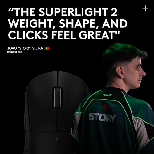 Logitech G PRO X SUPERLIGHT 2 LIGHTSPEED Kabellose Gaming-Maus, leicht, LIGHTFORCE Hybrid Switches, Hero 2 Sensor, 32.000 DPI, 5 programmierbare Tasten, USB-C-Laden, PC & Mac - Schwarz Bild 7
