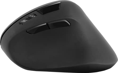 Speedlink PIAVO Ergonomic Vertical Mouse wireless - ergonomische vertikale Maus kabellos, einstellbar bis 1600dpi, gummierte Oberfläche, USB-A Nano Empfänger, Vertikalmaus ohne Kabel, schwarz Bild 3