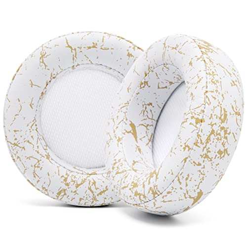 WC Verbesserte Ersatz-Ohrpolster für Corsair Virtuoso Gaming-Headset, hergestellt von Wicked Cushions | Verbesserte Haltbarkeit, Dicke, weicheres Leder und Schalldämmung |Gold Marble Bild 1