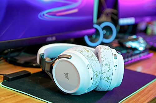 WC Verbesserte Ersatz-Ohrpolster für Corsair Virtuoso Gaming-Headset, hergestellt von Wicked Cushions | Verbesserte Haltbarkeit, Dicke, weicheres Leder und Schalldämmung |Gold Marble Bild 3