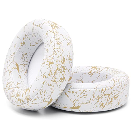 WC Verbesserte Ersatz-Ohrpolster für Corsair Virtuoso Gaming-Headset, hergestellt von Wicked Cushions | Verbesserte Haltbarkeit, Dicke, weicheres Leder und Schalldämmung |Gold Marble Bild 6