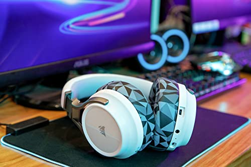 WC Verbesserte Ersatz-Ohrpolster für Corsair Virtuoso Gaming-Headset, hergestellt von Wicked Cushions | Verbesserte Haltbarkeit, Dicke, weicheres Leder und Schalldämmung |Geo Grey Bild 3
