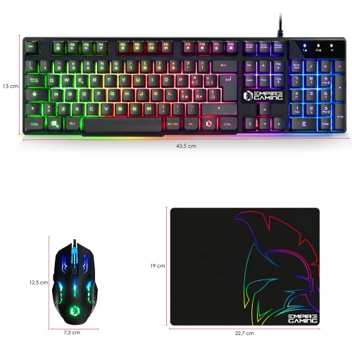 EMPIRE GAMING - Kit MK800 verkabelt Gaming-Tastatur QWERTY (Italienisch-Layout) RGB 105, 19 Anti-Ghosting Tasten - Mauspad Gamer RGB 2400 DPI - PC PS4 PS5 Xbox One/Series Mac Bild 6