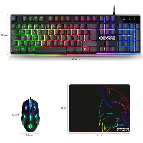 EMPIRE GAMING - Pack 3 in 1 MK800 - Gaming-Tastatur QWERTZ Deutsche RGB 105 Tasten 19 Anti-Ghosting-Tasten -Ergonomische RGB Gamer-Mouse 2400 DPI -Mousepad -PC PS4 PS5 Xbox One/Series Mac Bild 6