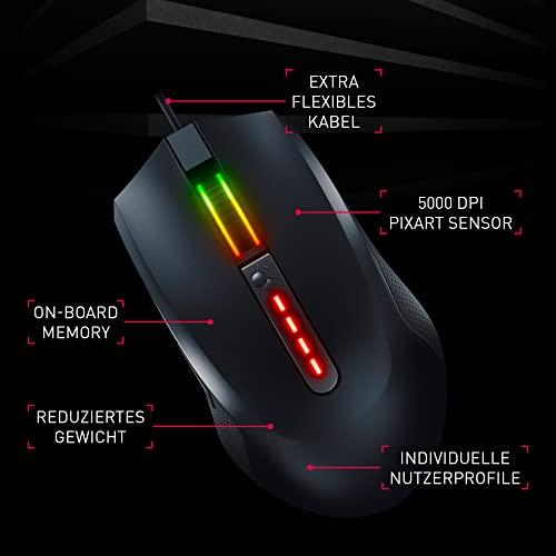 CHERRY MC 2.1, Kabelgebundene Gaming-Maus für Rechtshänder, Pixart Sensor bis 5000 DPI, Programmierbare Tasten, RGB-Beleuchtung, Onboard-Memory, Schwarz Bild 2