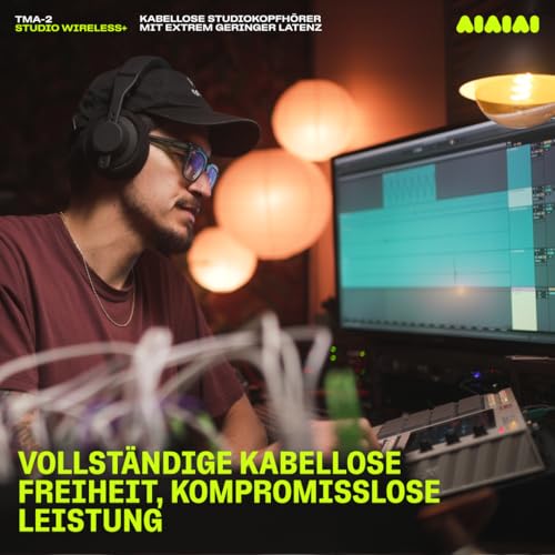 AIAIAI TMA-2 Studio Wireless+ – Professionelle Over-Ear-Studio-Kopfhörer mit verlustfreier Funkübertragung, ultraniedriger Latenz, Bluetooth, Memory-Foam-Polstern & abnehmbarem Spiralkabel Bild 3