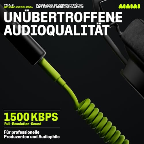 AIAIAI TMA-2 Studio Wireless+ – Professionelle Over-Ear-Studio-Kopfhörer mit verlustfreier Funkübertragung, ultraniedriger Latenz, Bluetooth, Memory-Foam-Polstern & abnehmbarem Spiralkabel Bild 4