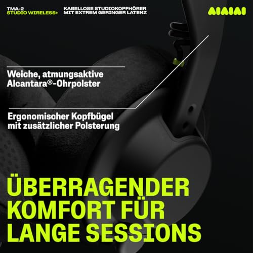 AIAIAI TMA-2 Studio Wireless+ – Professionelle Over-Ear-Studio-Kopfhörer mit verlustfreier Funkübertragung, ultraniedriger Latenz, Bluetooth, Memory-Foam-Polstern & abnehmbarem Spiralkabel Bild 5