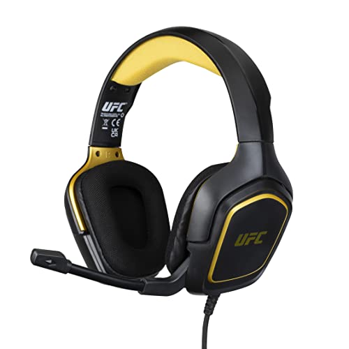 Konix UFC Gaming-Headset mit Kabel für PS4, PS5, Switch, Xbox One und Series X|S - 45°-Mikrofon - 1,5 m Kabel - 3,5 mm Klinken - Schwarz und Gold Bild 1