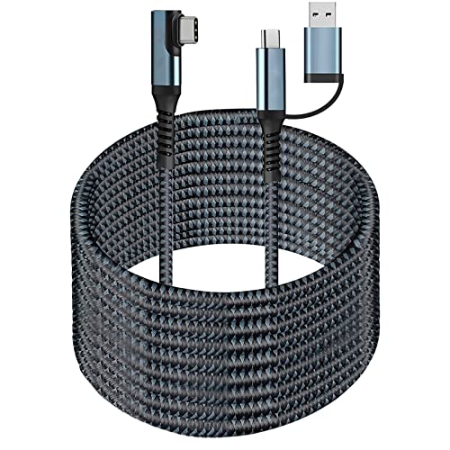 VR Link Kabel 6m kompatibel für Oculus Quest 2, USB 3.2 Typ C zu C 5Gbps Hochgeschwindigkeits Datenübertragung Schnellladekabel Kompatibel für Virtual Reality Headset und PC Gaming Bild 1