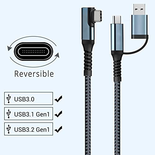 VR Link Kabel 6m kompatibel für Oculus Quest 2, USB 3.2 Typ C zu C 5Gbps Hochgeschwindigkeits Datenübertragung Schnellladekabel Kompatibel für Virtual Reality Headset und PC Gaming Bild 3
