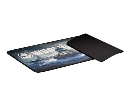 Genesis World of Warships Gaming Mauspad XXL 900×450 mm – Große Schreibtischunterlage für Maus & Tastatur, Speed-Oberfläche, Wasserabweisend, rutschfeste Gummi-Basis, Genähte Kanten Bild 2