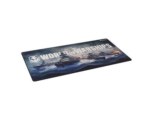 Genesis World of Warships Gaming Mauspad XXL 900×450 mm – Große Schreibtischunterlage für Maus & Tastatur, Speed-Oberfläche, Wasserabweisend, rutschfeste Gummi-Basis, Genähte Kanten Bild 5