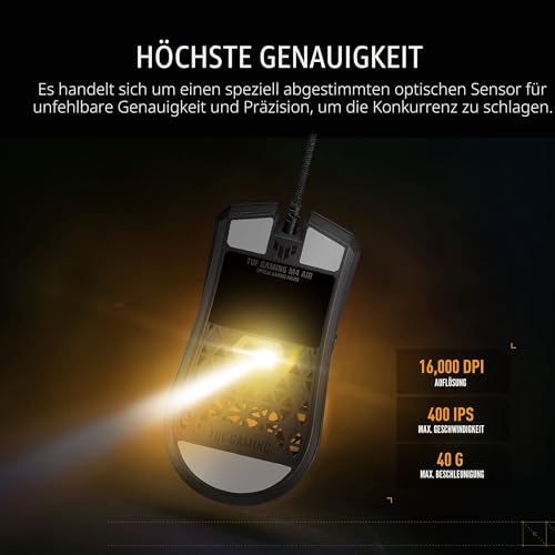 ASUS - TUF Gaming M4 Air - Souris filaire Pour Gamer - ambidextre - capteur optique 16 000 DPI - 6 boutons programmables - Coque ultralégère - Protection hydrofuge IPX6 Bild 6