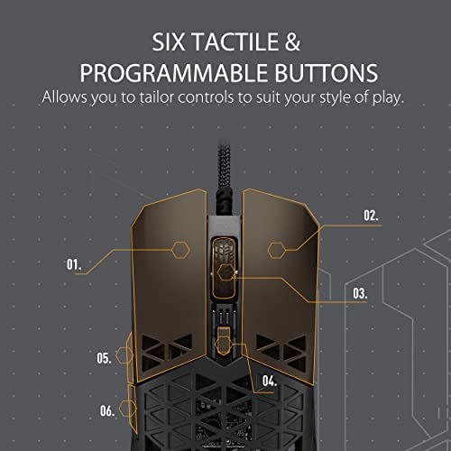ASUS - TUF Gaming M4 Air - Souris filaire Pour Gamer - ambidextre - capteur optique 16 000 DPI - 6 boutons programmables - Coque ultralégère - Protection hydrofuge IPX6 Bild 7