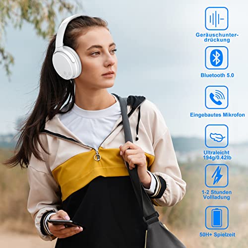 Srhythm NC35 Active Noise Cancelling Kopfhörer Kabellos Bluetooth - LDAC Modus, Schnellladung, 50+ Wiedergabe Over-Ear Kopfhoerer mit Mikrofon, Verbindung von 2 Geräten, Memory Protein Ohrmuscheln Bild 2