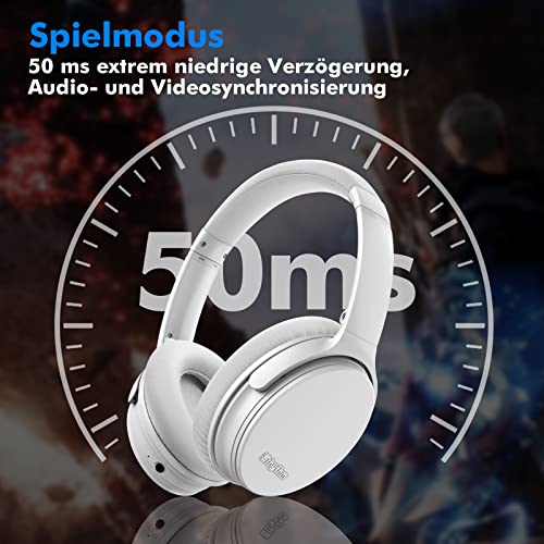 Srhythm NC35 Active Noise Cancelling Kopfhörer Kabellos Bluetooth - LDAC Modus, Schnellladung, 50+ Wiedergabe Over-Ear Kopfhoerer mit Mikrofon, Verbindung von 2 Geräten, Memory Protein Ohrmuscheln Bild 5