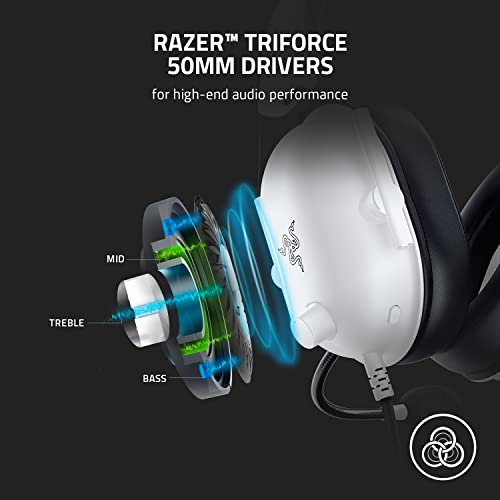 Razer BlackShark V2 X GamingHeadset 7.1 SurroundSound 50 mm Treiber MemorySchaumstoffKissen für PC Mac PS4 PS5 Switch Xbox One Xbox Series XS Mobile 35 mm AudioKlinkenstecker We Weiß Bild 3