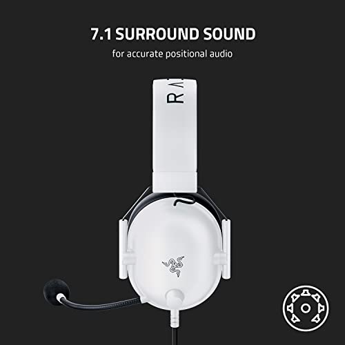 Razer BlackShark V2 X GamingHeadset 7.1 SurroundSound 50 mm Treiber MemorySchaumstoffKissen für PC Mac PS4 PS5 Switch Xbox One Xbox Series XS Mobile 35 mm AudioKlinkenstecker We Weiß Bild 7