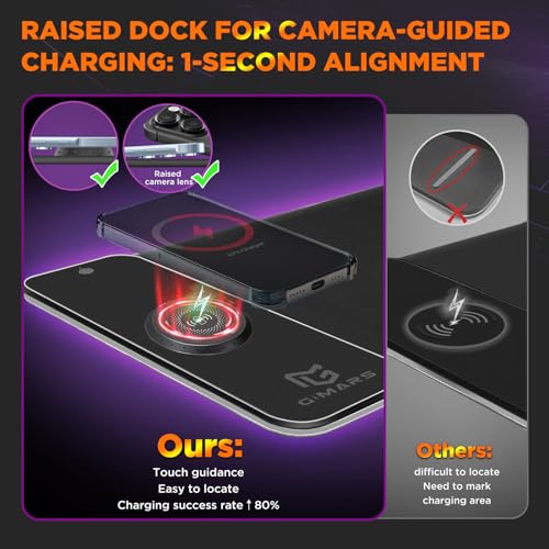 Gimars Upgrade Gaming Mauspad RGB, 15W Kabelloser Schnellladung, 800x300x5mm, Mousepad XXL mit 10 Farben LED-Licht, Groß LED Mouse Pad Gaming Zubehör mit Glatter Oberfläche, Rutschfester Gummifuß Bild 4