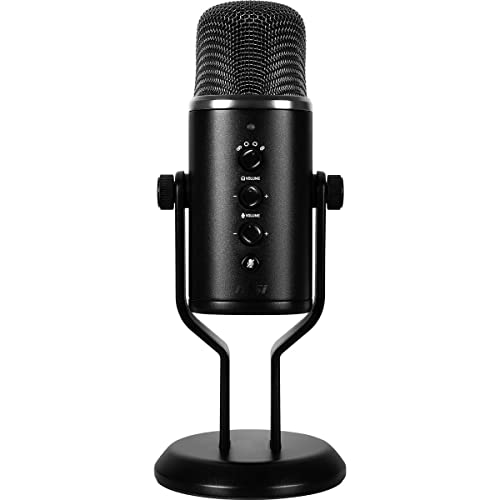 MSI Immerse GV60 Streaming Mikrofon (96 kHz Sample Rate, 24-bit Bit Rate, 20-20.000 Hz, USB-C zu USB-A Kabel 3m, 270 x 110 x 110 mm, schwarz, 1.100 Gramm) Bild 3