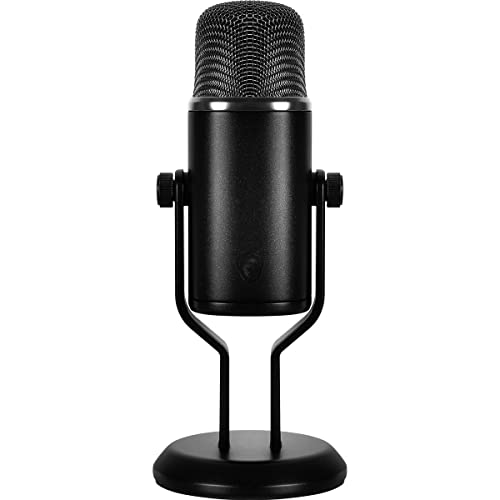 MSI Immerse GV60 Streaming Mikrofon (96 kHz Sample Rate, 24-bit Bit Rate, 20-20.000 Hz, USB-C zu USB-A Kabel 3m, 270 x 110 x 110 mm, schwarz, 1.100 Gramm) Bild 7