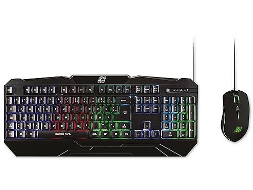 MediaRange Gaming Series Tastatur und optische 6 Tasten Gaming Maus Set, QWERTZ, schwarz Bild 1
