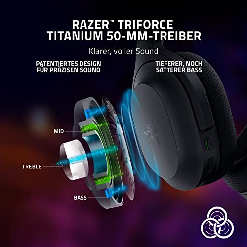 Razer Barracuda - Kabelloses Multiplattform-Headset für Gaming und Mobile Geräte (SmartSwitch Dual Wireless, Geräuschunterdrückendes Mikrofon, Triforce-Treiber 50mm, USB-C) Schwarz Bild 5