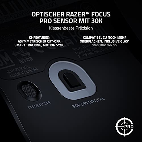 Razer Viper V2 Pro - 58g Ultraleichte Kabellose Esports-Gaming-Maus (Optischer Sensor mit 30K DPI, Drahtlose Hyperspeed-Technologie, Optische Gen-3-Mausschalter, 5 DPI-Optionen) Schwarz Bild 3