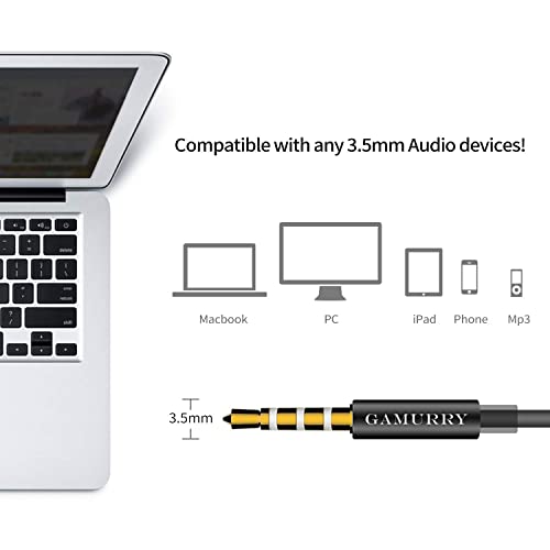 GAMURRY Kabelgebundene In Ear 3,5 mm Klinke Kopfhörer, Stereo Ohrhörer mit Mikrofon & Fernsteuerung Bass-Sound Ohrhörer, HD-Anrufe, Geräuschunterdrückung, Für Android Iso Windows, Smartphones, MP3 Bild 6