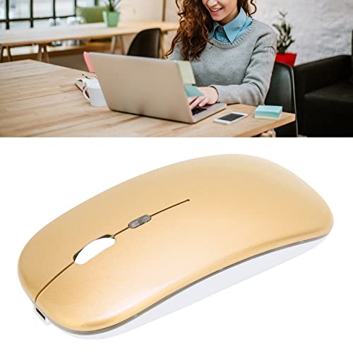 Annadue LED Kabellose Maus,Wiederaufladbare Schlanke USB Maus, Kabellose 2,4 G Computermaus mit USB Empfänger, 3 Einstellbare DPI für Desktop,Laptop,PC, für Usw(Gold) Bild 5