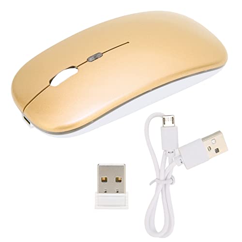 Annadue LED Kabellose Maus,Wiederaufladbare Schlanke USB Maus, Kabellose 2,4 G Computermaus mit USB Empfänger, 3 Einstellbare DPI für Desktop,Laptop,PC, für Usw(Gold) Bild 7
