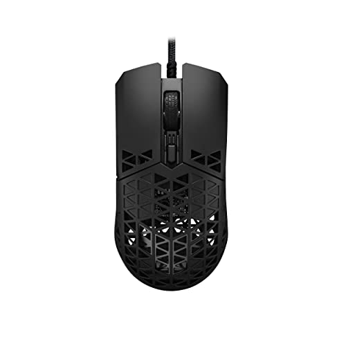 ASUS TUF Gaming M4 Air Leichte Gaming-Maus | 16.000 DPI Sensor, programmierbare Tasten, 47 g ultraleichte Air Shell, IPX6 Wasserbeständigkeit, TUF Gaming Paracord und reibungsarme PTFE-Füße, Schwarz Bild 1