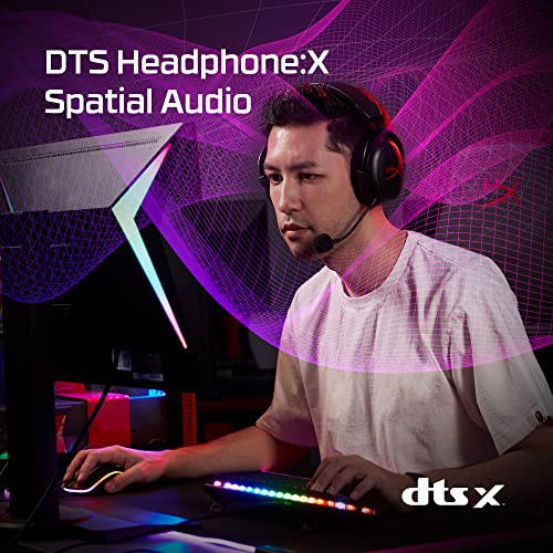 HyperXCloud Core-KabellosesGaming-HeadsetfürPC,DTSHeadphone:XSpatialAudio,Memoryschaum-Ohrpolster,robusterAluminiumrahmen, Schwarz Kabellos Wi-Fi Bild 2