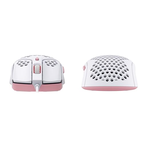 HyperX Pulsefire Haste Gaming-Maus – Ultraleicht, 59g, Wabenschale, Hex-Design, Hyperflex-Kabel, bis zu 16.000 DPI, 6 programmierbare Tasten Weiß/Rosa Einheitsgröße Bild 5