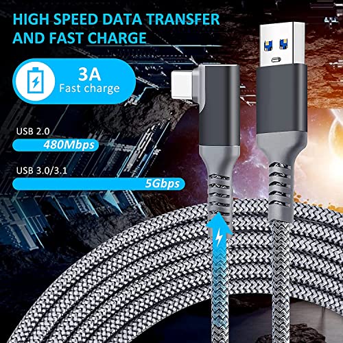 Kabel für Meta Quest 3, 5M USB3.2 Gen1 Typ C Kabel für Quest Link, Kompatibel mit Quest 2/Pro, PICO4/Pro, Schnelle Datenübertragung und Schnellladung für VR Quest Headset und Gaming PC Bild 3