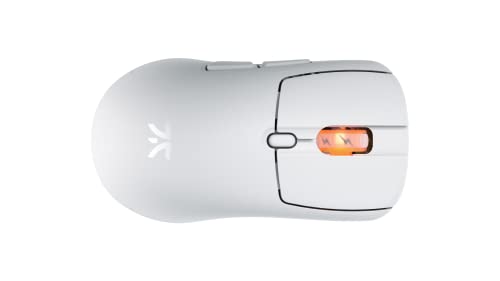 Fnatic BOLT Weiße Kabellose Gaming Maus – Pixart 3370 Sensor, 69g, WiFi & Bluetooth, Akkulaufzeit 110–210 h, USB-C-Aufladung, Kailh GM 8.0-Schalter, 4 Profile & DPI-Stufen, reine PTFE-Skates (Windows) Bild 4