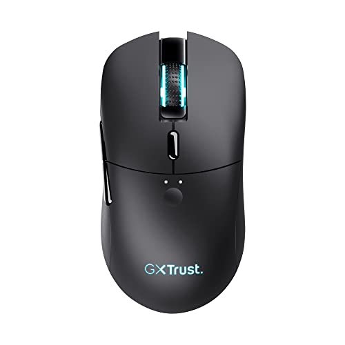 Trust Gaming GXT 980 Redex Wiederaufladbare Kabellose Gaming-Maus, 200-10.000 DPI, Geringer Latenz, RGB-Maus, 6 Programmierbare Tasten, USB-Dongle, PC-Maus für Laptop, Computer, Windows – Schwarz Bild 1